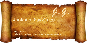 Jankech Györgyi névjegykártya
